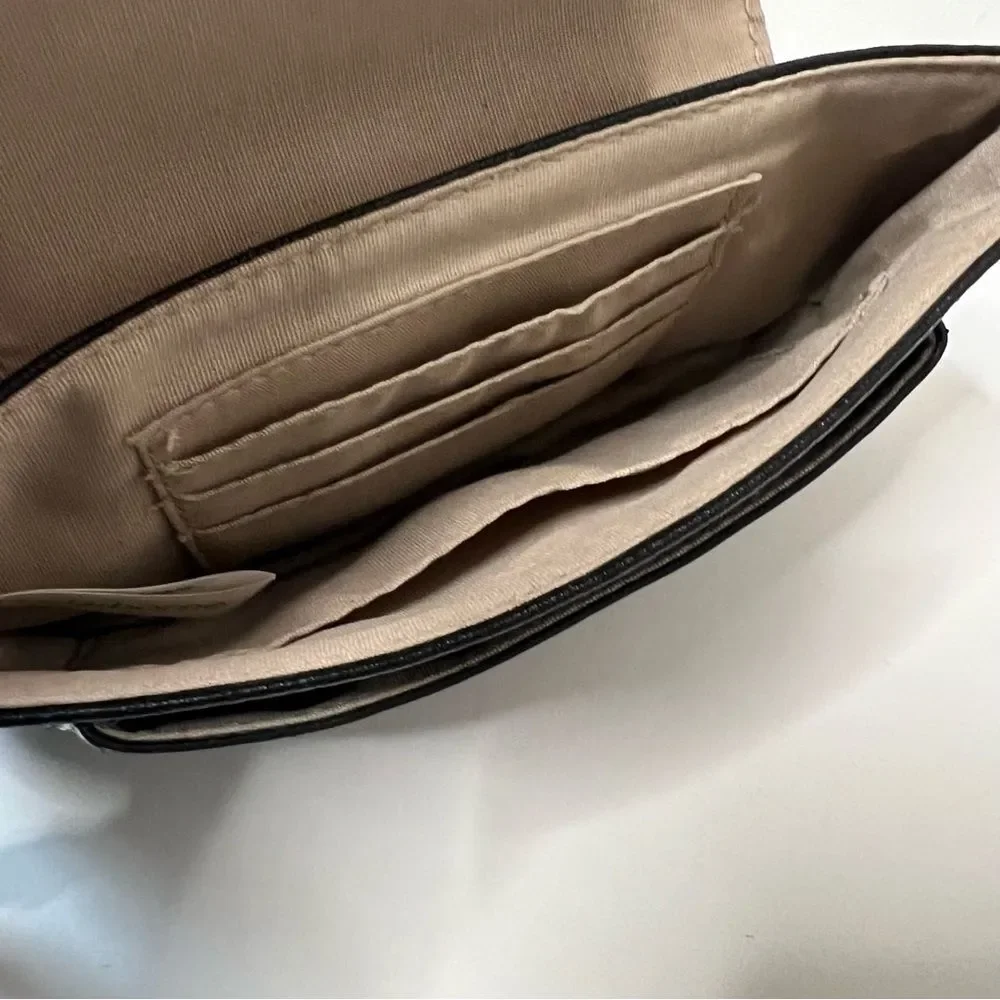 Liz Claiborne Black Vegan Leather Wristlet Clutch Wallet Purse